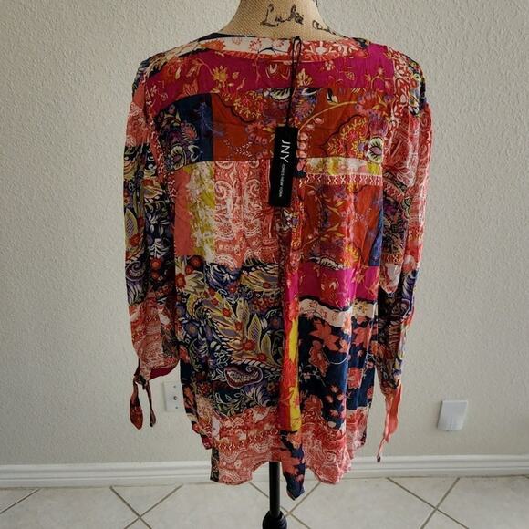 Jones new York floral Patchwork boho‎ paisley blouse plus size 2X new!!! - Picture 5 of 7